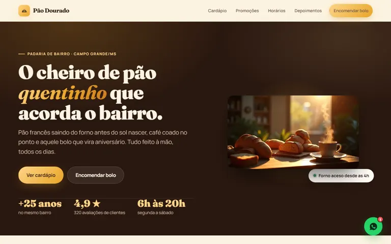 Prévia do template Padaria